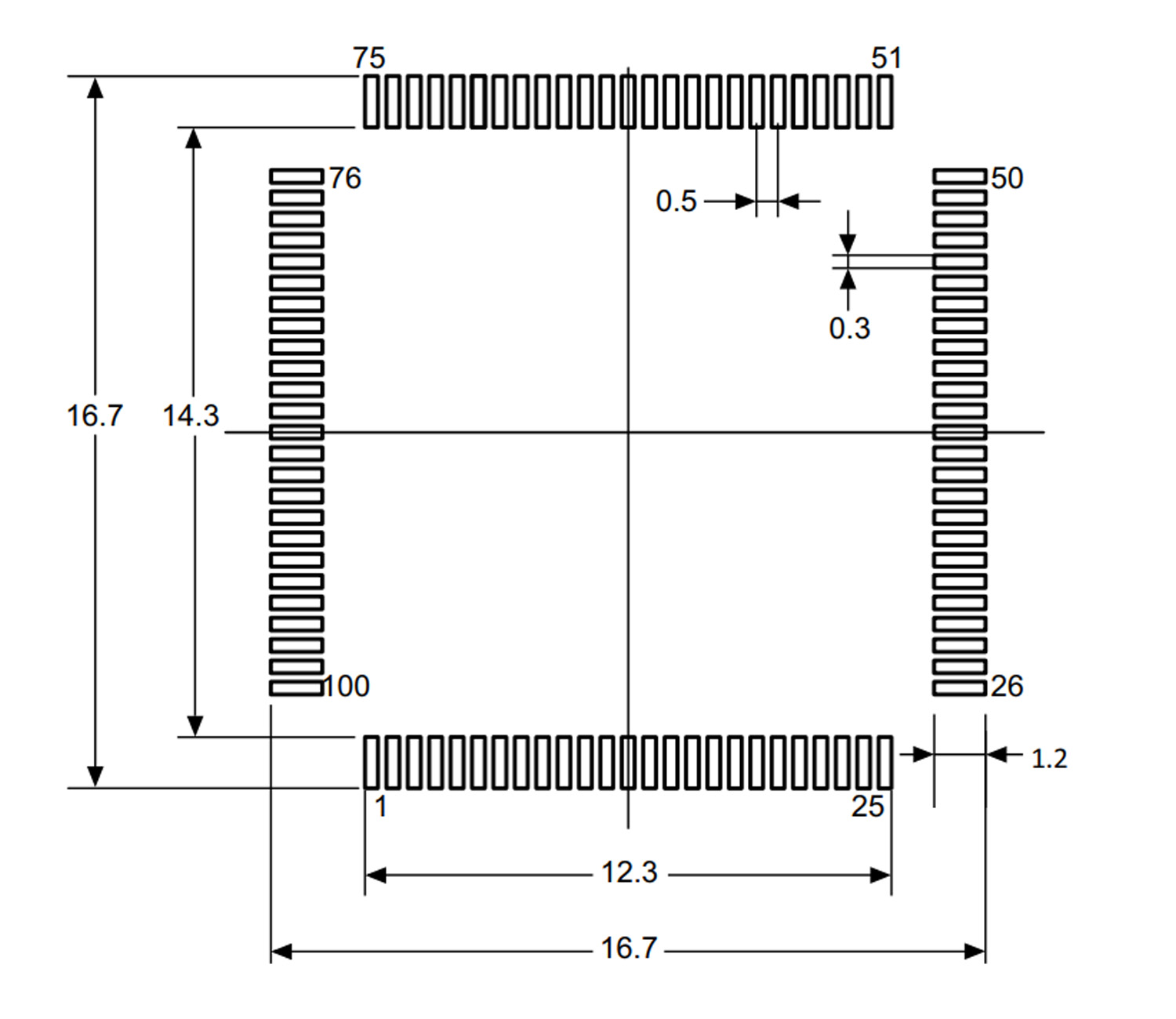 STM32F407VGT6 Footprint